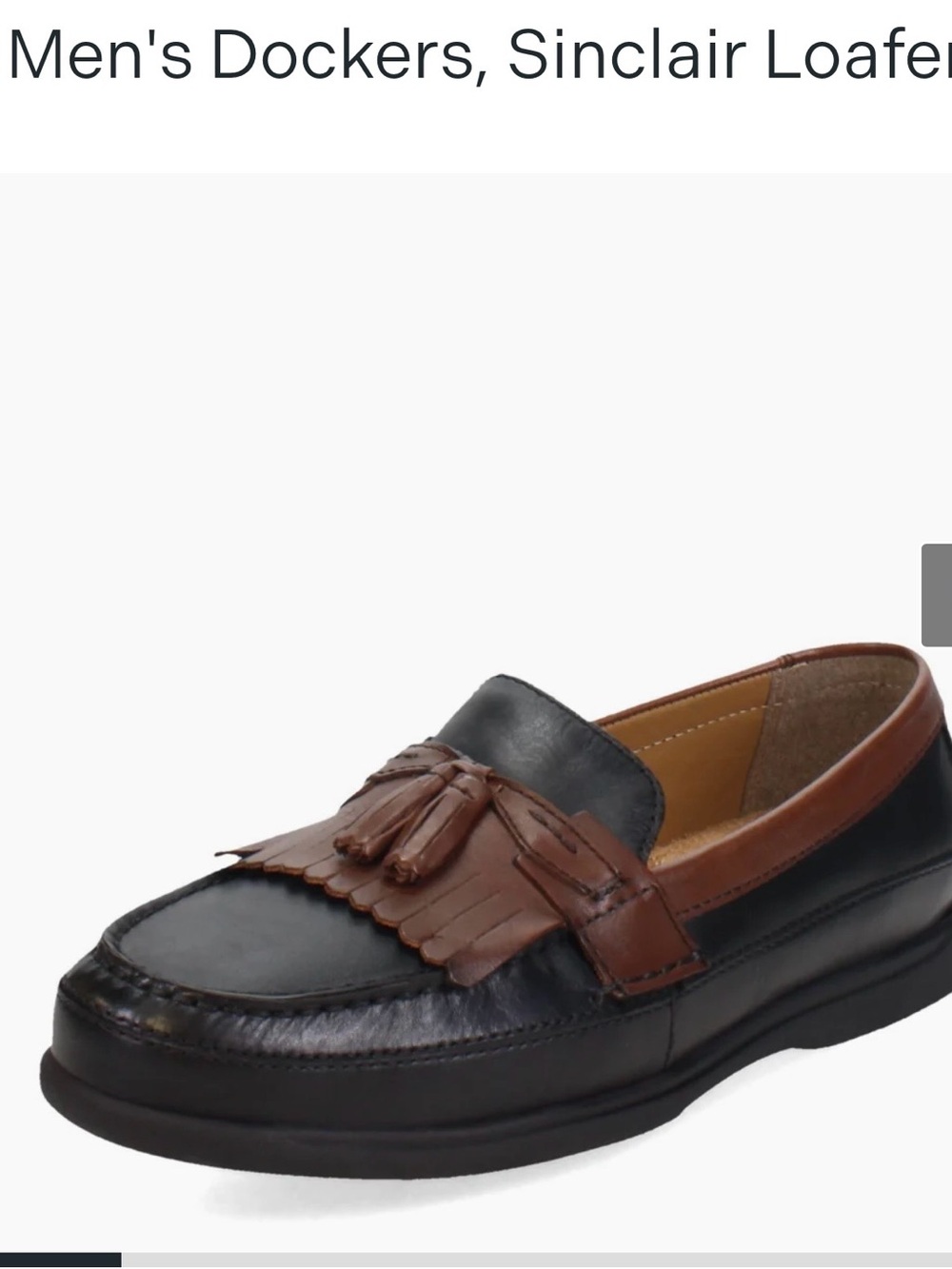 Dockers Two-Tone Tassel, Sinclair Loafer, MEN 11. Black and Brown Leather.